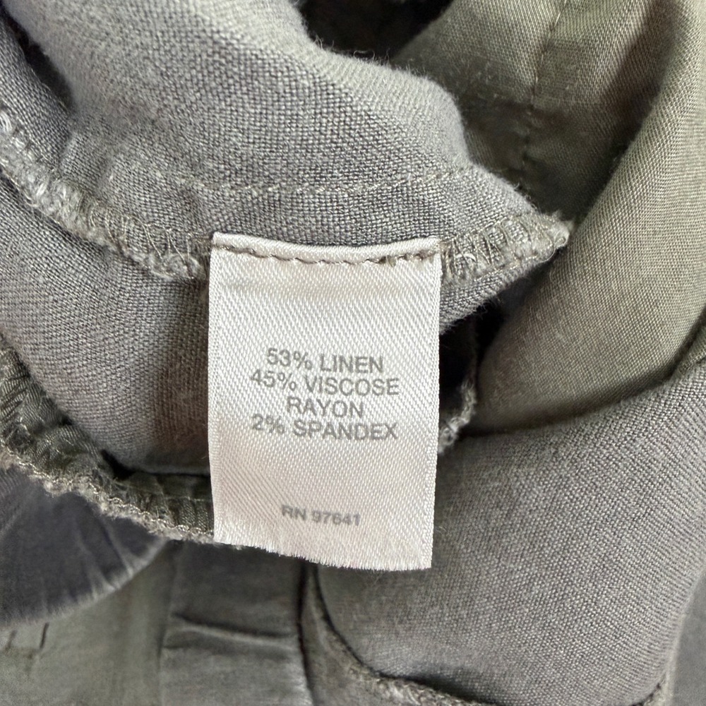 J. Jill Medium Gray Linen Stretch Pull On Pants Preppy Flowy Professional‎ Teach - Picture 4 of 11